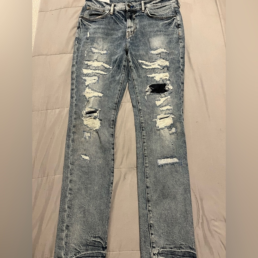 “Men’s H&M Blue Ripped Skinny Jeans (33/32) - Slightly Used, Casual Style”